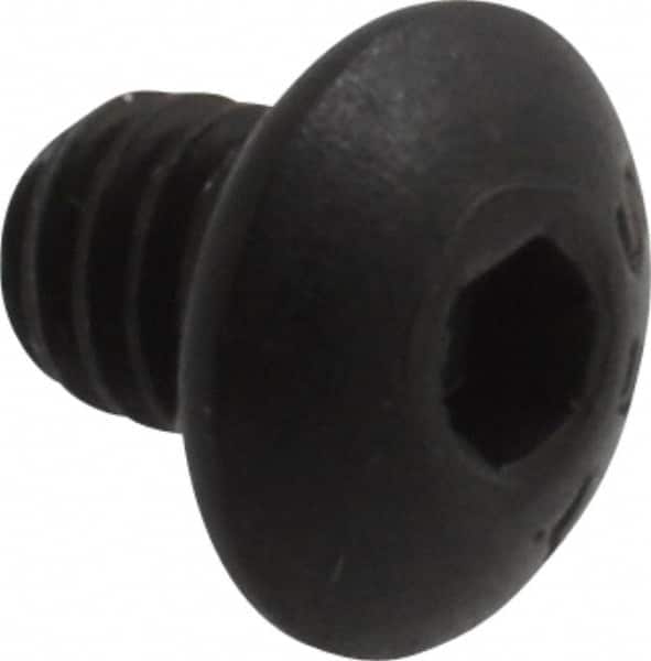 Value Collection - #8-32 UNC Hex Socket Drive, Button Screw - Alloy Steel, Black Oxide Finish, Fully Threaded, 3/16" Length Under Head - Americas Industrial Supply