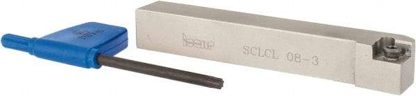 Iscar - SCLC, Left Hand Cut, 1/2" Shank Height x 1/2" Shank Width, Neutral Rake Indexable Turning Toolholder - 3-1/2" OAL, CC.T 3 Insert Compatibility, Series Isoturn - Americas Industrial Supply