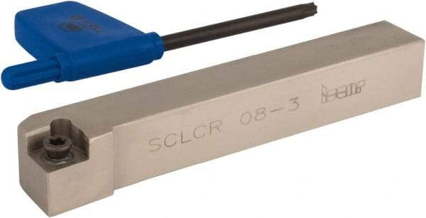 Iscar - SCLC, Right Hand Cut, 1/2" Shank Height x 1/2" Shank Width, Neutral Rake Indexable Turning Toolholder - 3-1/2" OAL, CC.T 3 Insert Compatibility, Series Isoturn - Americas Industrial Supply