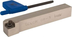 Iscar - SCLC, Right Hand Cut, 1/2" Shank Height x 1/2" Shank Width, Neutral Rake Indexable Turning Toolholder - 3-1/2" OAL, CC.T 3 Insert Compatibility, Series Isoturn - Americas Industrial Supply