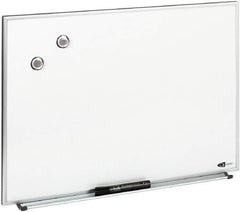 Quartet - 16" High x 23" Wide Enameled Steel Magnetic Marker Board - Aluminum Frame, 1-1/4" Deep, Includes Accessory Tray/Rail, One Dry-Erase Marker & Magnets & Mounting Kit - Americas Industrial Supply