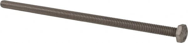 Value Collection - 1/4-20 UNC, 6" Length Under Head Hex Head Cap Screw - Fully Threaded, Grade 316 Stainless Steel, Uncoated, 7/16" Hex - Americas Industrial Supply
