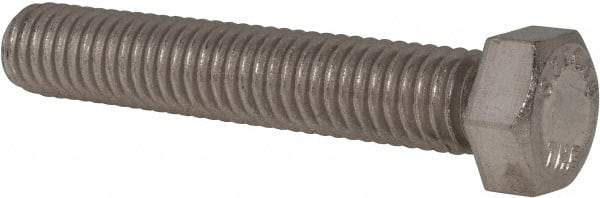 Value Collection - 7/16-14 UNC, 2-1/2" Length Under Head Hex Head Cap Screw - Fully Threaded, Grade 316 Stainless Steel, Uncoated, 5/8" Hex - Americas Industrial Supply