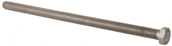 Value Collection - 1/2-13 UNC, 10" Length Under Head Hex Head Cap Screw - Fully Threaded, Grade 316 Stainless Steel, Uncoated, 3/4" Hex - Americas Industrial Supply