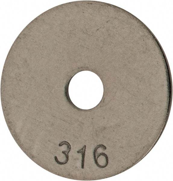 Value Collection - #10 Screw, Grade 316 Stainless Steel Fender Flat Washer - 13/64" ID x 1" OD, 0.04" Thick, Plain Finish - Americas Industrial Supply