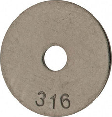 Value Collection - #10 Screw, Grade 316 Stainless Steel Fender Flat Washer - 13/64" ID x 1" OD, 0.04" Thick, Plain Finish - Americas Industrial Supply