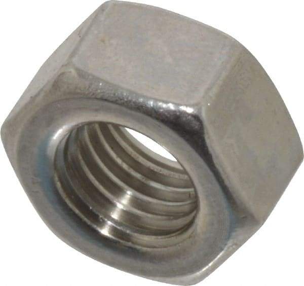 Value Collection - 5/16-24 UNF Stainless Steel Right Hand Hex Nut - 1/2" Across Flats, 7/64" High, Uncoated - Americas Industrial Supply