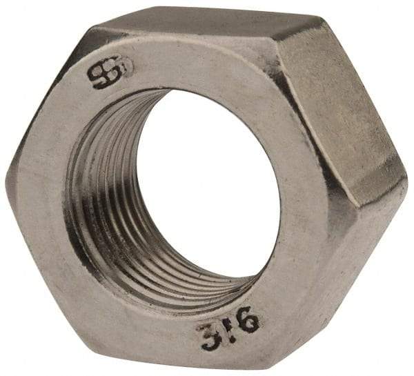 Value Collection - 5/8-18 UNF Stainless Steel Right Hand Hex Nut - 15/16" Across Flats, 35/64" High, Uncoated - Americas Industrial Supply