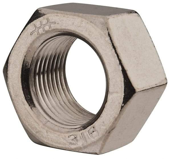 Value Collection - 3/4-16 UNF Stainless Steel Right Hand Hex Nut - 1-1/8" Across Flats, 41/64" High, Uncoated - Americas Industrial Supply