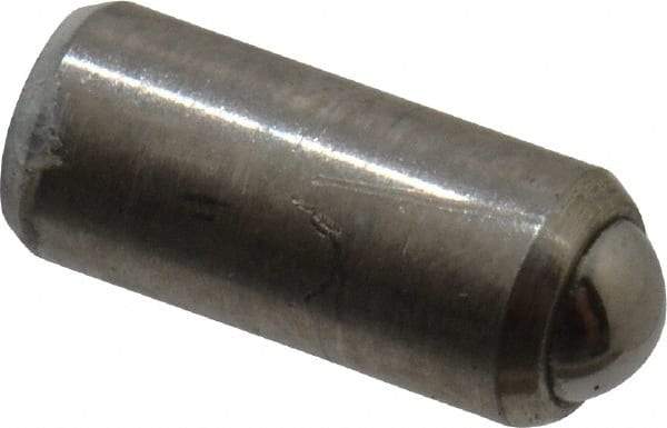 Gibraltar - 0.284" Body Length x 1/8" Body Diam, 0.5 Lb Init to 1 Lb Final End Force, Stainless Steel Press Fit Ball Plunger - 0.093" Ball Diam, 0.035" Max Ball Reach, +0.0010; +0.0020" Tolerance - Americas Industrial Supply