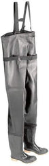 Dunlop Protective Footwear - Men's Size 8 Medium Width Steel Wader - Black, PVC Upper, 56-3/5" High, Cold Protection, Non-Slip, Waterproof - Americas Industrial Supply