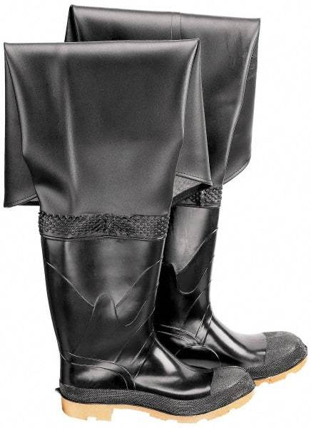 Dunlop Protective Footwear - Men's Size 11 Medium Width Steel Wader - Black, PVC Upper, 35" High, Cold Protection, Non-Slip, Waterproof - Americas Industrial Supply
