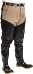 Dunlop Protective Footwear - Men's Size 12 Medium Width Steel Wader - Black, PVC Upper, 35" High, Cold Protection, Non-Slip, Waterproof - Americas Industrial Supply