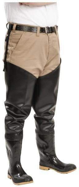 Dunlop Protective Footwear - Men's Size 13 Medium Width Steel Wader - Black, PVC Upper, 35" High, Cold Protection, Non-Slip, Waterproof - Americas Industrial Supply