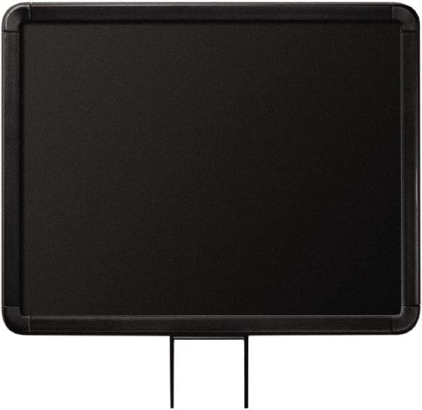 Lavi Industries - 14" High x 11" Long x 11" Wide Barrier Sign Frame - Aluminum, Powdercoat Finish, Black, Use with Stanchion - Americas Industrial Supply