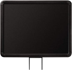 Lavi Industries - 14" High x 11" Long x 11" Wide Barrier Sign Frame - Aluminum, Powdercoat Finish, Black, Use with Stanchion - Americas Industrial Supply