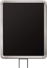 Lavi Industries - 14" High x 11" Long x 11" Wide Barrier Sign Frame - Aluminum, Satin Chrome Finish, Satin Aluminum, Use with Stanchion - Americas Industrial Supply