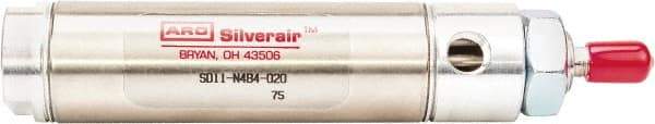 ARO/Ingersoll-Rand - 1" Stroke x 1/2" Bore Double Acting Air Cylinder - 10-32 Port, 10-32 Rod Thread, 200 Max psi, -40 to 160°F - Americas Industrial Supply