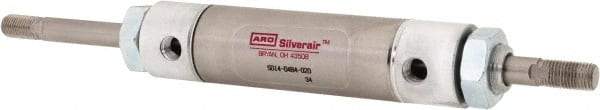 ARO/Ingersoll-Rand - 2" Stroke x 1-1/4" Bore Double Acting Air Cylinder - 1/8 Port, 7/16-20 Rod Thread, 200 Max psi, -40 to 160°F - Americas Industrial Supply