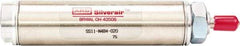 ARO/Ingersoll-Rand - 1" Stroke x 1/2" Bore Single Acting Air Cylinder - 10-32 Port, 10-32 Rod Thread, 200 Max psi, -40 to 160°F - Americas Industrial Supply