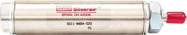 ARO/Ingersoll-Rand - 1/2" Stroke x 1/2" Bore Single Acting Air Cylinder - 10-32 Port, 10-32 Rod Thread, 200 Max psi, -40 to 160°F - Americas Industrial Supply