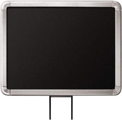 Lavi Industries - 11" High x 8-1/2" Long x 8-1/2" Wide Barrier Sign Frame - Aluminum, Satin Chrome Finish, Satin Aluminum, Use with Stanchion - Americas Industrial Supply