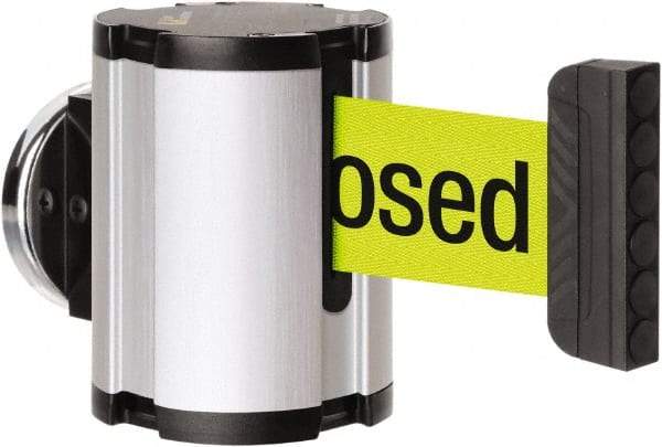 Lavi Industries - 3-1/2" High x 2-1/2" Long x 2-1/2" Wide Magnetic Wall Mount Barrier - Aluminum, Satin Chrome Finish, Satin Aluminum, Use with Magnetic Wall Mount Barriers - Americas Industrial Supply