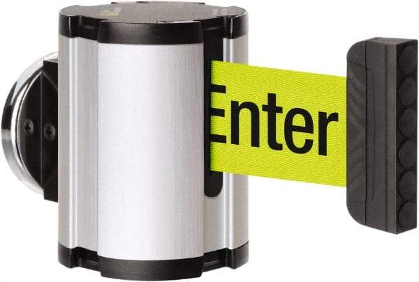 Lavi Industries - 3-1/2" High x 2-1/2" Long x 2-1/2" Wide Magnetic Wall Mount Barrier - Aluminum, Satin Chrome Finish, Satin Aluminum, Use with Magnetic Wall Mount Barriers - Americas Industrial Supply