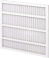 Made in USA - 20" Noml Height x 25" Noml Width x 1" Noml Depth, 35% Capture Efficiency, Wireless Pleated Air Filter - MERV 8, Synthetic, Integrated Clay Coated Paper Board Frame, 300 Max FPM, 1,300 CFM, For Any Unit - Americas Industrial Supply