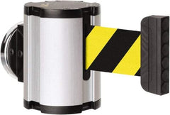 Lavi Industries - 3-1/2" High x 2-1/2" Long x 2-1/2" Wide Magnetic Wall Mount Barrier - Aluminum, Satin Chrome Finish, Satin Aluminum, Use with Magnetic Wall Mount Barriers - Americas Industrial Supply