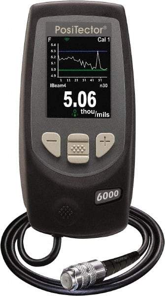Made in USA - 0 to 250 mil Color LCD Coating Thickness Gage - For Use with PosTector 200, 6000, DPM, SPG & UTG Probes - Americas Industrial Supply