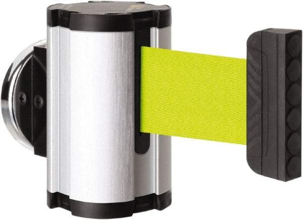 Lavi Industries - 3-1/2" High x 2-1/2" Long x 2-1/2" Wide Magnetic Wall Mount Barrier - Aluminum, Satin Chrome Finish, Satin Aluminum, Use with Magnetic Wall Mount Barriers - Americas Industrial Supply