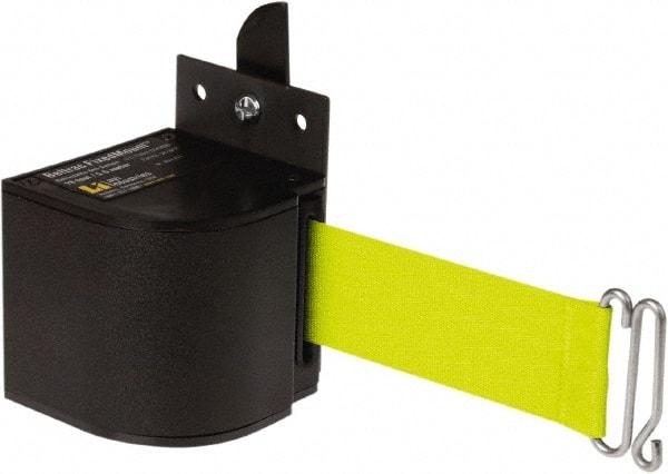 Lavi Industries - 3-1/2" High x 3-1/4" Long x 3-1/4" Wide Retractable Barrier Belt - Aluminum, Powdercoat Finish, Black, Use with Upright - Americas Industrial Supply