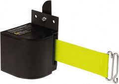 Lavi Industries - 3-1/2" High x 3-1/4" Long x 3-1/4" Wide Retractable Barrier Belt - Aluminum, Powdercoat Finish, Black, Use with Upright - Americas Industrial Supply