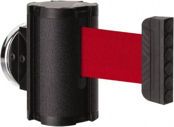 Lavi Industries - 3-1/2" High x 2-1/2" Long x 2-1/2" Wide Magnetic Wall Mount Barrier - Aluminum, Powdercoat Finish, Black, Use with Magnetic Wall Mount Barriers - Americas Industrial Supply