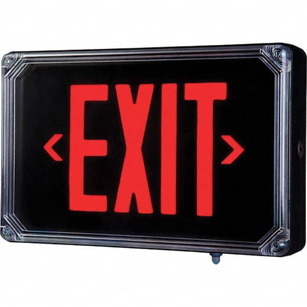 Hubbell Lighting - Illuminated Exit Signs Number of Faces: 2 Letter Color: Red - Americas Industrial Supply