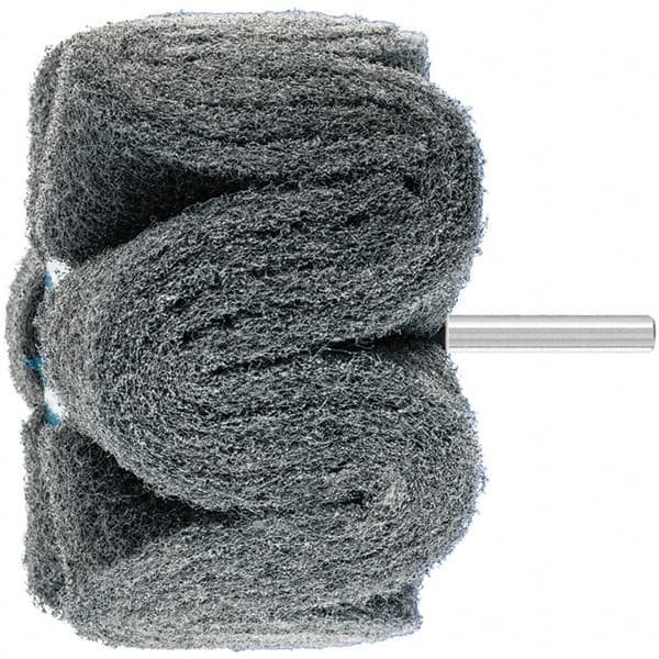 PFERD - 4" Diam x 2" Face Width, Silicon Carbide Nonwoven Mounted Flap Wheel - 1/4" Shank Mount, 180 Grit, 6,000 Max RPM - Americas Industrial Supply