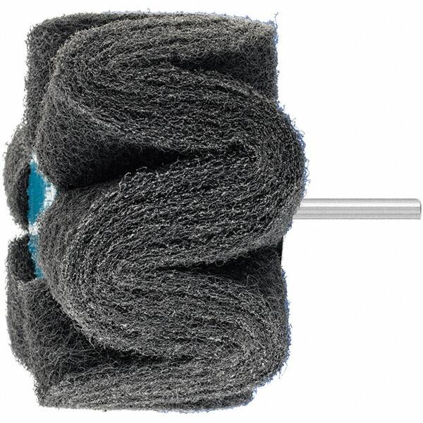 PFERD - 4" Diam x 2" Face Width, Silicon Carbide Nonwoven Mounted Flap Wheel - 1/4" Shank Mount, 280 Grit, 6,000 Max RPM - Americas Industrial Supply