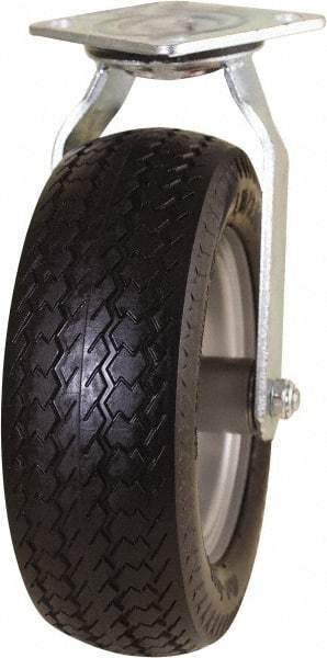 Marathon Industries - 10" Diam x 3-19/64" Wide x 12" OAH Top Plate Mount Swivel Caster - Polyurethane, 300 Lb Capacity, 4 x 4-1/2" Plate - Americas Industrial Supply