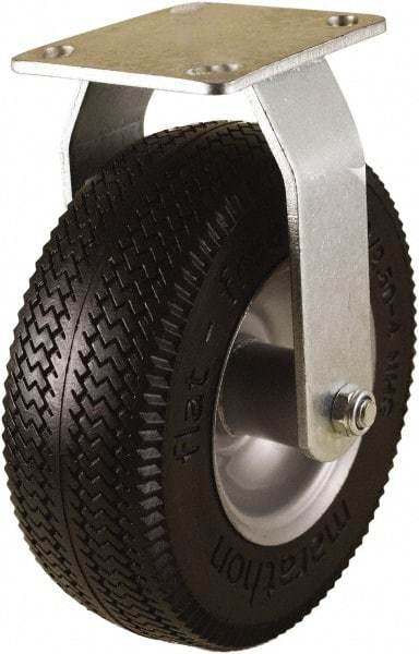 Marathon Industries - 8" Diam x 3-19/64" Wide x 10" OAH Top Plate Mount Rigid Caster - Polyurethane, 275 Lb Capacity, 4 x 4-1/2" Plate - Americas Industrial Supply