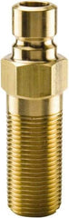 Parker - 1/8 NPTF Brass Hydraulic Hose Male Pipe Thread Extended Nipple - 200 psi, 3 GPM, Series Moldmate - Americas Industrial Supply