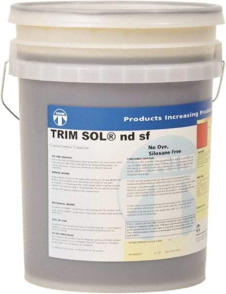 Master Fluid Solutions - Trim SOL ndsf, 5 Gal Pail Cutting & Grinding Fluid - Water Soluble, For Cutting, Grinding - Americas Industrial Supply