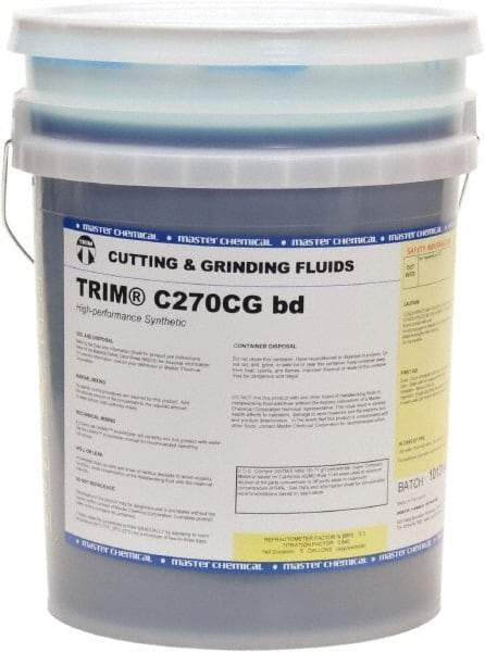 Master Fluid Solutions - Trim C270CG bd, 5 Gal Pail Cutting & Grinding Fluid - Synthetic, For Cutting, Grinding - Americas Industrial Supply