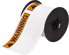 Brady - 6" Wide x 6" Long, Orange & Black on White Vinyl Tape - For BBP30 Label Printer, BBP33 Label Printer, BBP35 Multicolor Sign & Label Printer, BBP37 Color & Cut Sign & Label Printer, BradyPrinter S3100, BBP31 Sign & Label Printer - Americas Industrial Supply