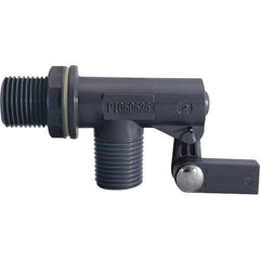 Control Devices - 1/2" Pipe, PVC, Angle Pattern-Single Seat, Mechanical Float Valve - 100 psi, MNPT End Connections - Americas Industrial Supply