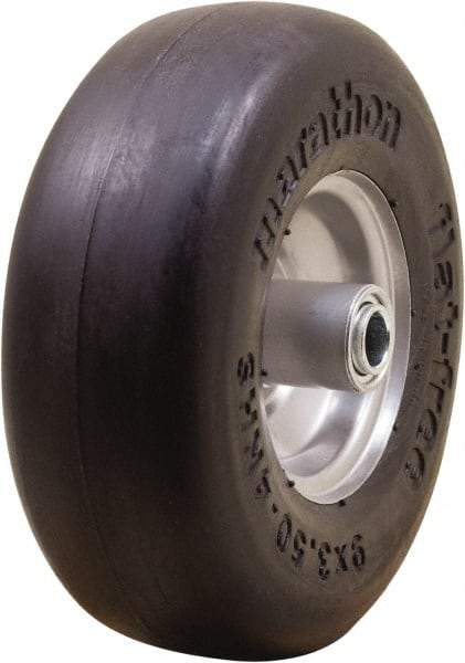 Marathon Industries - 3-19/64" Wide x 9" High x 4" Deep Smooth Flat Free Hand Truck Tire - 300 Lb Load Capacity - Americas Industrial Supply