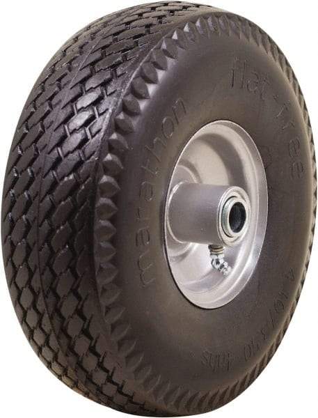 Marathon Industries - 3-19/64" Wide x 10-1/2" High x 4" Deep Flat Free Hand Truck Tire - 300 Lb Load Capacity - Americas Industrial Supply