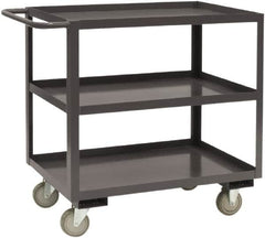 Durham - 1,200 Lb Capacity, 18" Wide x 36" Long x 37-5/8" High Service Cart - 3 Shelf, Steel, 2 Rigid/2 Swivel Casters - Americas Industrial Supply