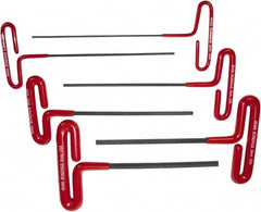 Bondhus - 6 Piece T-Handle Cushion Grip Hex Key Set - Hex Range 2 to 6mm, Protanium High Torque Steel - Americas Industrial Supply