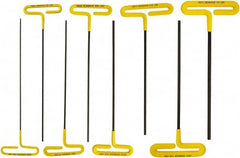 Bondhus - 8 Piece T-Handle Cushion Grip Hex Key Set - Hex Range 3/32 to 1/4", Protanium High Torque Steel - Americas Industrial Supply